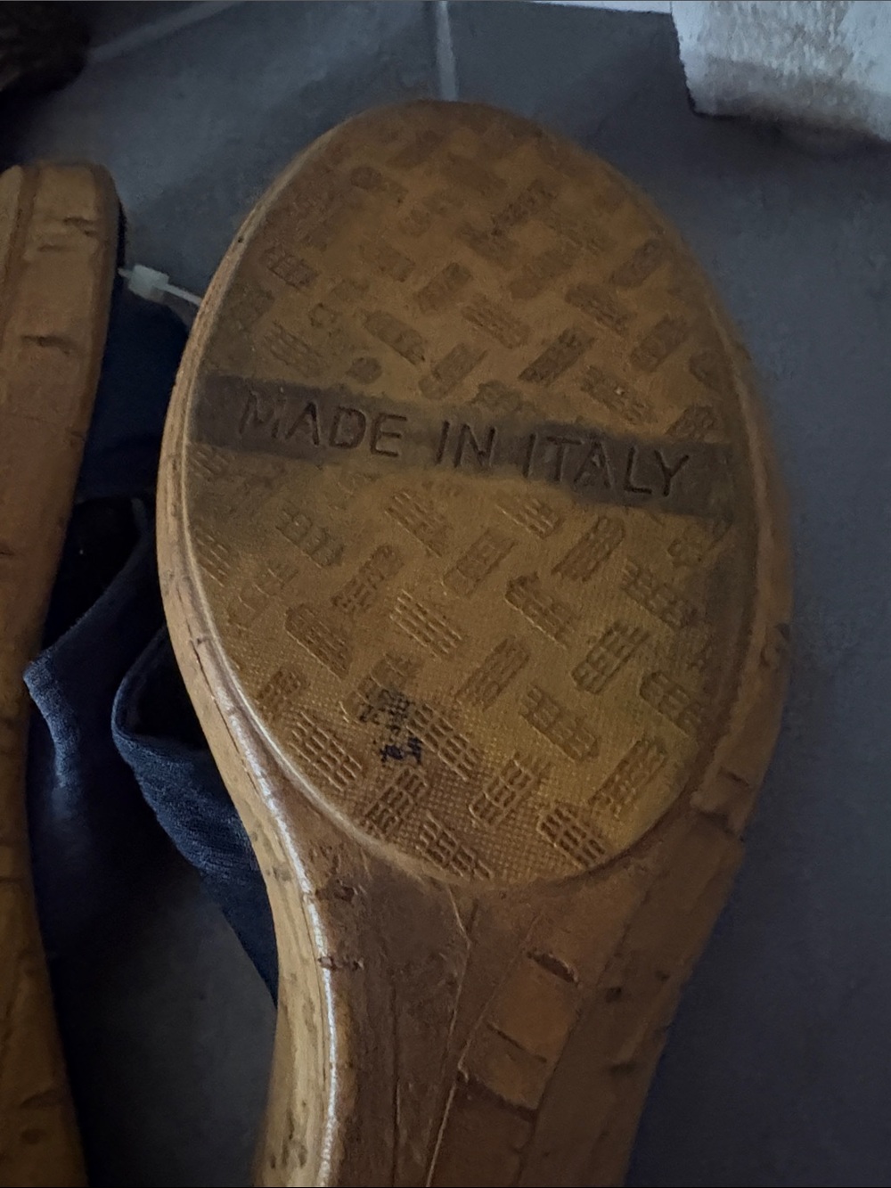 Women’s Navy Knot Slide Wedge Sandals - Picture 5 of 9